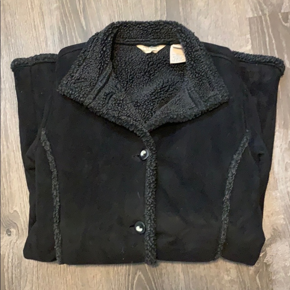 Beautiful Sherpa lined suede feeling black coat